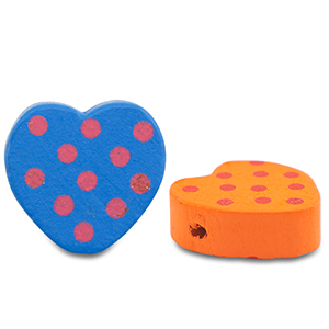 Holz Perlen Heart Multicolour