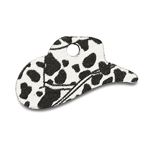 Anh&auml;nger Holz Cowboy Hat White-black