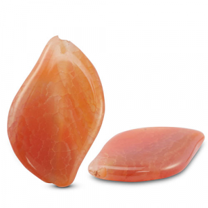 Perlen Naturstein Achat Leaf Coral peach/coral red-off white