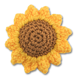 Geh&auml;kelten Sunflower Yellow-brown
