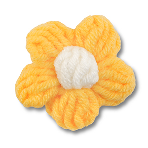 Geh&auml;kelten Flower Yellow-off white