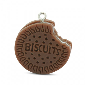 Anh&auml;nger aus Resin Cookie Brown-white