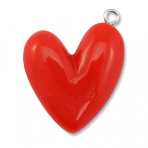 Anh&auml;nger aus Resin Heart Red