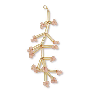 Anh&auml;nger aus Glasperlen Flower Gold-vintage pink