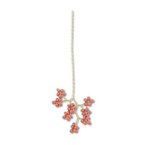 Anh&auml;nger aus Glasperlen Flower Gold-mauve pink