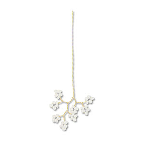 Anh&auml;nger aus Glasperlen Flower Gold-white