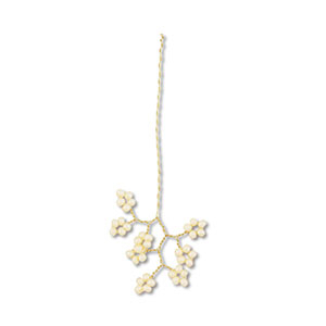 Anh&auml;nger aus Glasperlen Flower Gold-off white