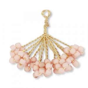 Anh&auml;nger aus Glasperlen Flower Gold-vintage pink