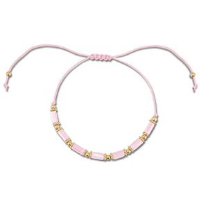 Modische Fusskettchen Gemischte Perlen Light pink-gold