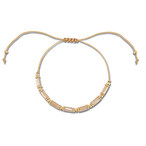 Modische Fusskettchen Gemischte Perlen Light brown-gold