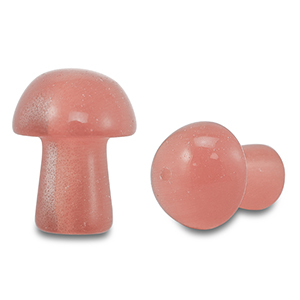 Perlen Naturstein Glass Mushroom Light coral red