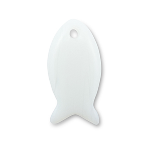 Anh&auml;nger Naturstein Glas Fish White