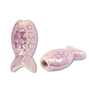 Perlen Griechische Keramik DQ Fish Lilac