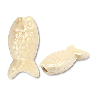 Perlen Griechische Keramik DQ Fish Off white