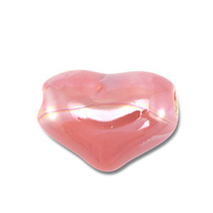 Perlen Griechische Keramik DQ Heart Mauve pink