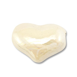 Perlen Griechische Keramik DQ Heart Off white