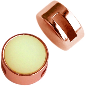 Schieber Metall DQ Cuoio mit Fassung f&uuml;r 12mm Cabochon Ros&eacute; gold