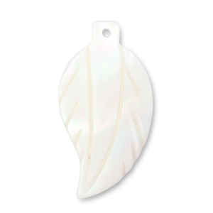 Anh&auml;nger Muschel Leaf White (Naturliche Farbe Muschel)