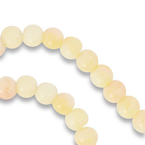 Glas Perlen 6 mm Light yellow-light pink-white