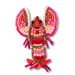 Broschen Lobster Multicolour pink-red-white