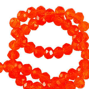 Facetten Top Glas Perlen 4x3mm Rondellen Dark orange