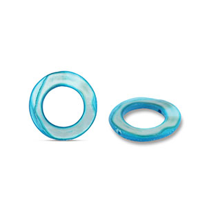 Perle Muschel 15mm Round Blue