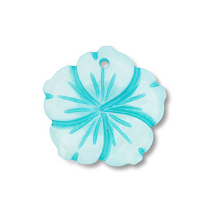 Anh&auml;nger Muschel Flower Light blue