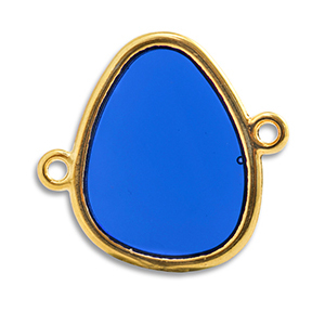 Anh&auml;nger Metall DQ Zwischenst&uuml;ck Blue-Gold (Nickelfrei)