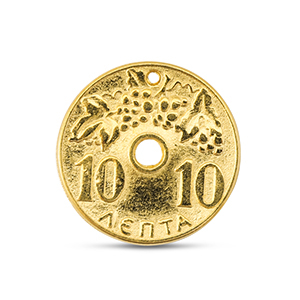 Anh&auml;nger Metall DQ Coin Gold (Nickelfrei)