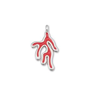 Anh&auml;nger Metall DQ Coral Red-Antik silber (Nickelfrei)