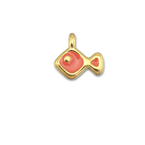 Anh&auml;nger Metall DQ Fish Coral red-Gold (Nickelfrei)