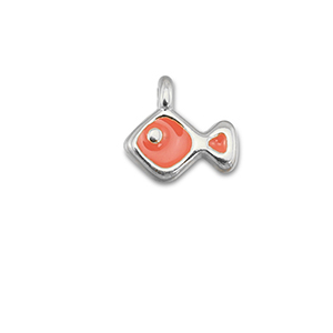 Anh&auml;nger Metall DQ Fish Coral red-Antik silber (Nickelfrei)
