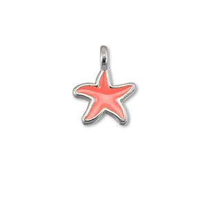 Anh&auml;nger Metall DQ Starfish Coral red-Antik silber (Nickelfrei)