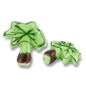 Keramik Perlen Palmtree Green-brown