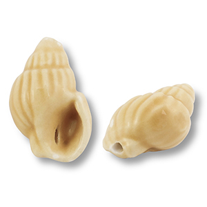 Keramik Perlen Whelk Vanilla yellow