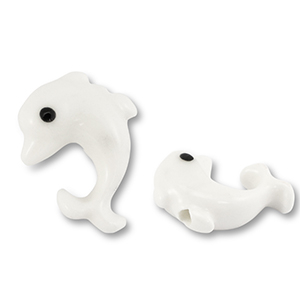 Keramik Perlen Dolphin White