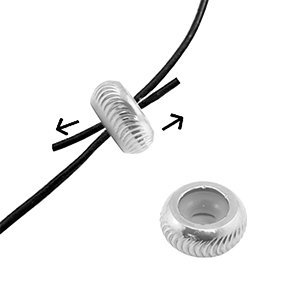 Zubeh&ouml;r aus Stainless Steel - Rostfreiem Stahl Stopperperlen with Motif 7mm Silver