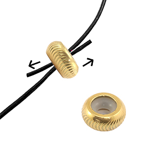 Zubeh&ouml;r aus Stainless Steel - Rostfreiem Stahl Stopperperlen with Motif 6mm Gold