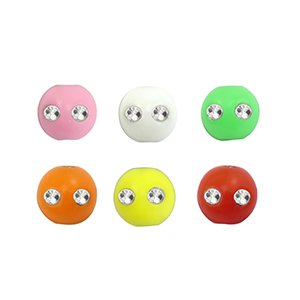 6 mm Perlen aus Acryl im Strasssteinchen-Look Multicolour-silver