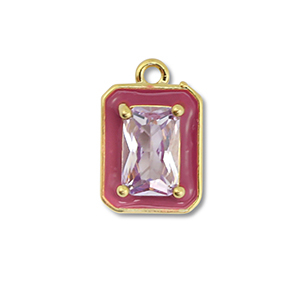 TQ Metall Brass Anh&auml;nger Rectangle Gold-purple
