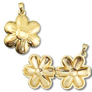 Eco-brass&reg; nachhaltiges Messing Medaillon Flower Gold