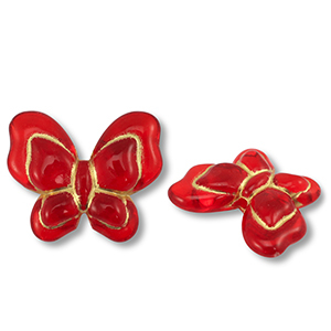Perlen Acryl Butterfy Red-gold