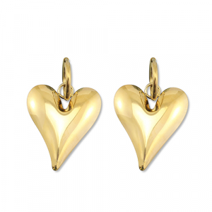 Stainless Steel - Rostfrei Stahl Ohrringe Heart Gold