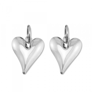 Stainless Steel - Rostfrei Stahl Ohrringe Heart Silver