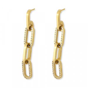 Stainless Steel - Rostfrei Stahl Ohrringe Chain Gold