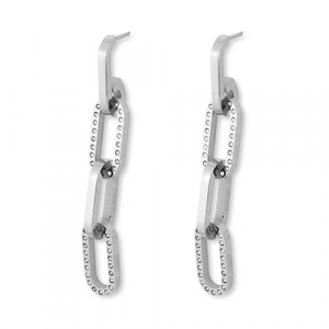 Stainless Steel - Rostfrei Stahl Ohrringe Chain Silver