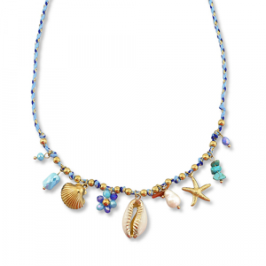Stainless Steel - Rostfrei Stahl Kette mit Anh&auml;nger Sealife Gold-multicolour