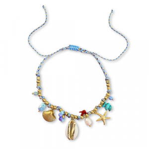 Stainless Steel - Rostfrei Stahl Armb&auml;nder mit Anh&auml;nger Sealife Gold-multicolour
