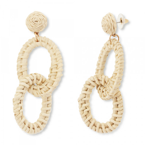 Musthave Bast Ohrringe Oval Beige-gold