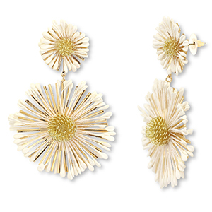 Musthave Bast Ohrringe Flower Off white-gold
